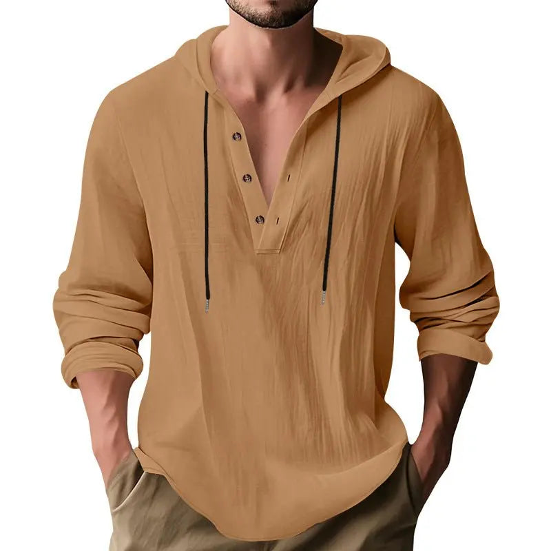 Hooded Casual Loose - fitting T-shirt Sweater For Men - Glucklich Goods LLC