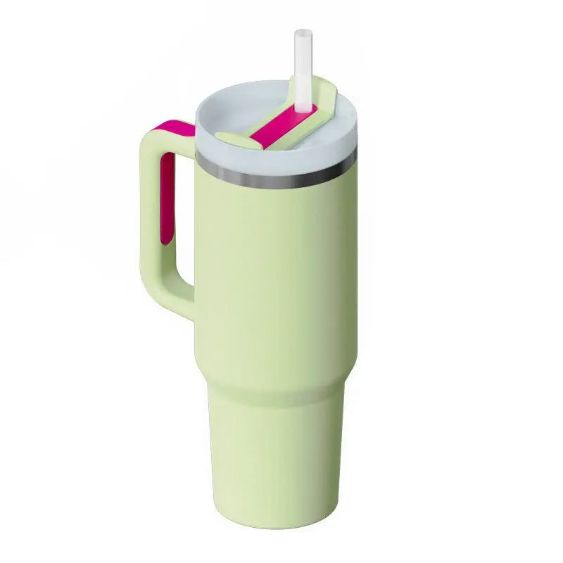 Stainless Steel Travel Mug - 40oz Insulated Tumbler with Lid & Straw - Glucklich Goods LLC