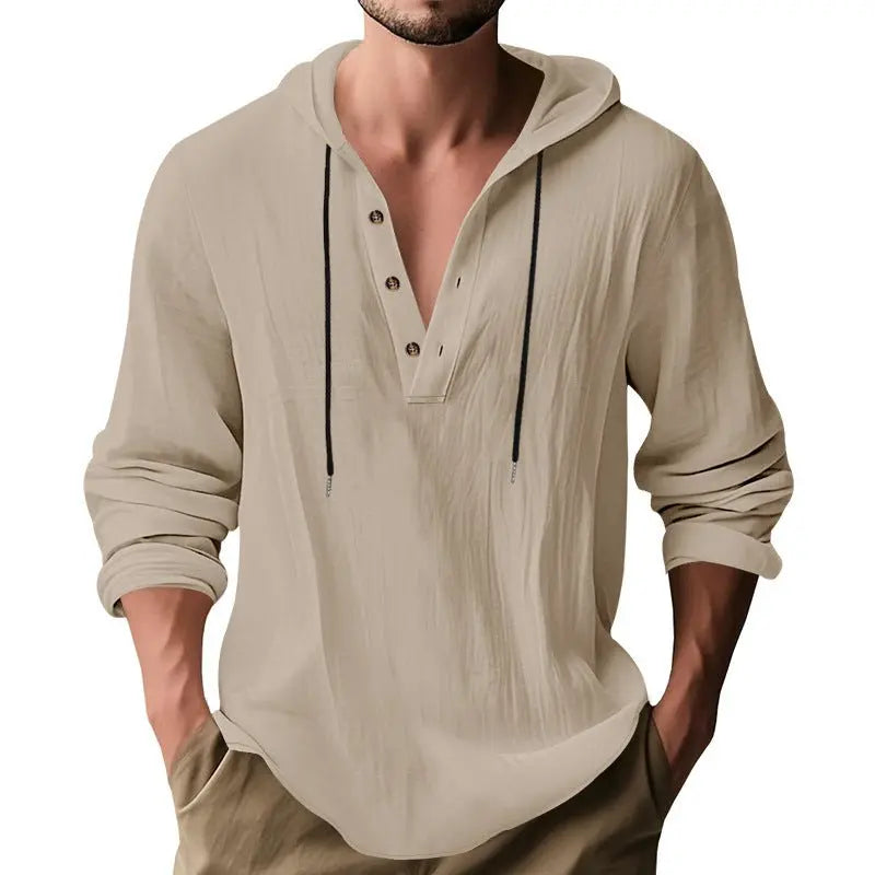 Hooded Casual Loose - fitting T-shirt Sweater For Men - Glucklich Goods LLC