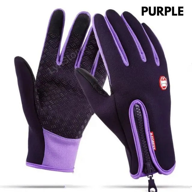 Waterproof Winter Sports Touch Screen Gloves With Fleece for Motorcycle Riding - Glucklich Goods LLC