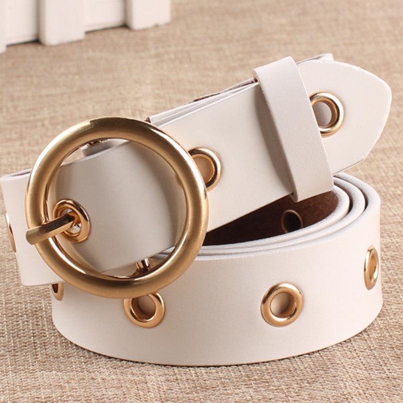 Classic Round Buckle No Hole Belt