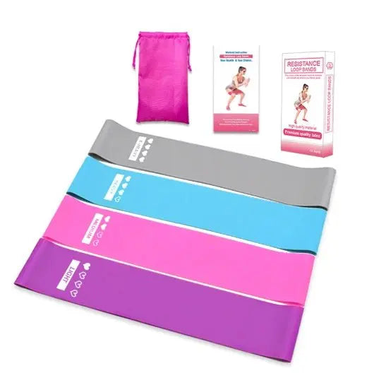 Booty Bands Set for Fitness Gym Workout - Resistance Bands Kit with Mini Yoga Exercise Elastic Loop Bands - Glucklich Goods LLC