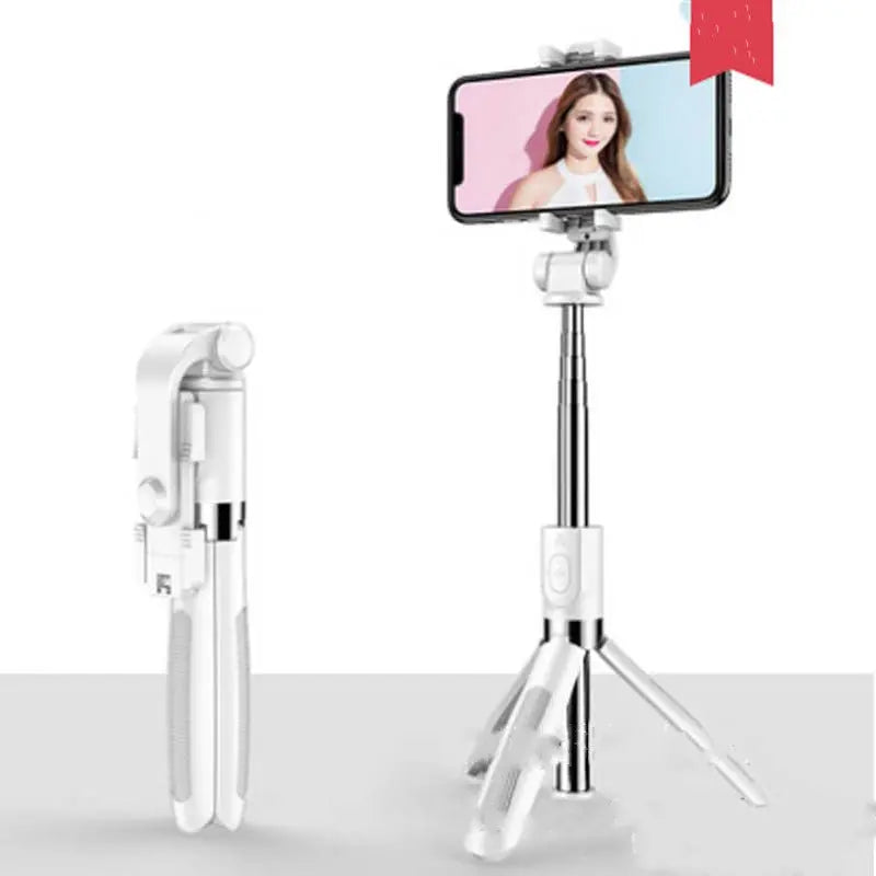 Compatible with Apple, Tripod Selfie Stick Mobile Universal Live Triangle Bracket One Bluetooth Selfie Artifact - Glucklich Goods LLC