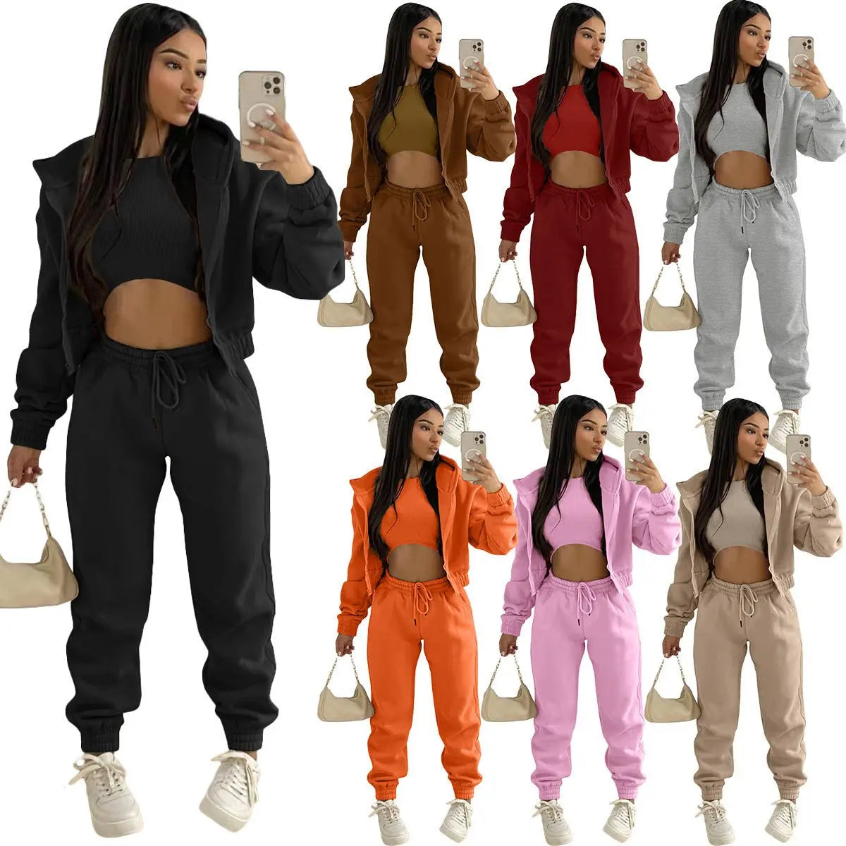 Plush Hoodie Hooded Sports And Leisure Set - Glucklich Goods LLC