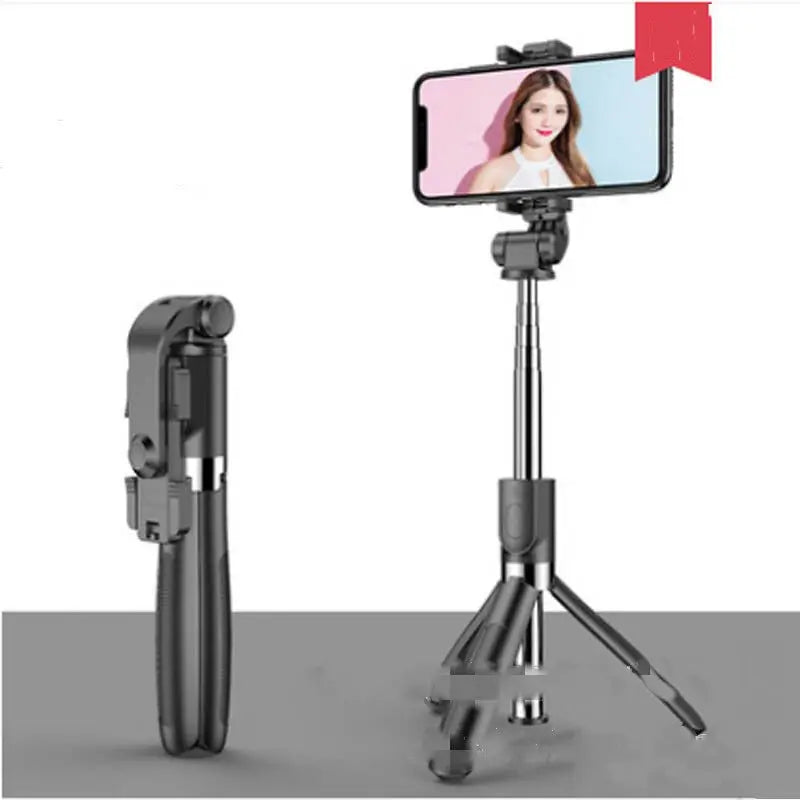Compatible with Apple, Tripod Selfie Stick Mobile Universal Live Triangle Bracket One Bluetooth Selfie Artifact - Glucklich Goods LLC