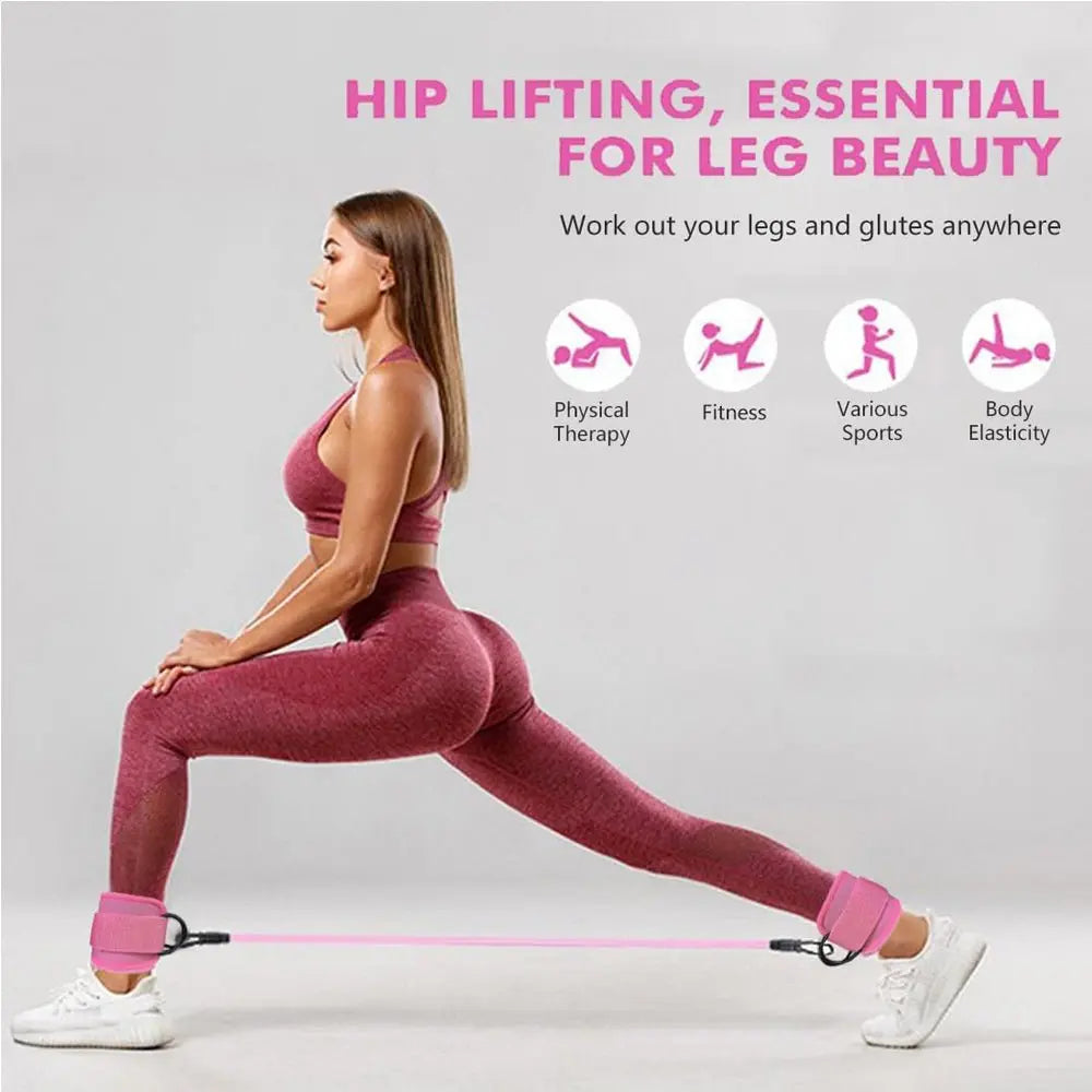 Adjustable Ankle Resistance Bands for Men & Women, Home Gym Leg Workout Kickbacks - Glucklich Goods LLC