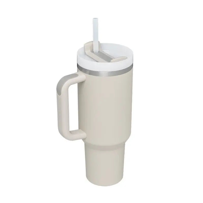 Stainless Steel Travel Mug - 40oz Insulated Tumbler with Lid & Straw - Glucklich Goods LLC