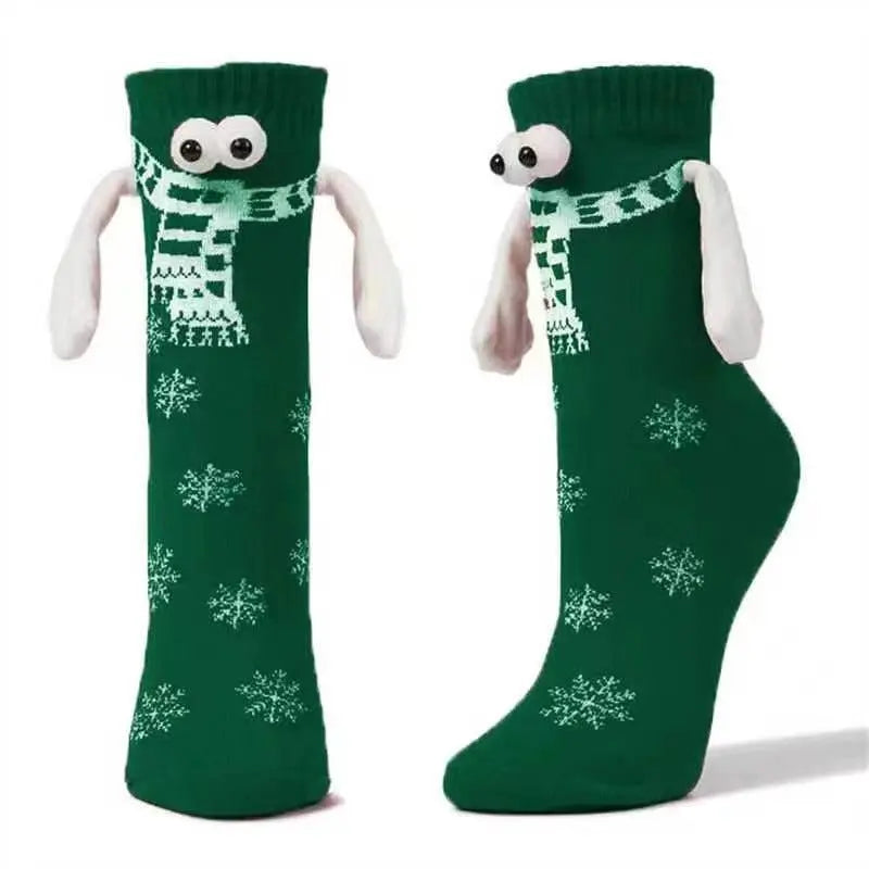 Couple Magnetic Handle Cute Hand Socks Christmas - Glucklich Goods LLC