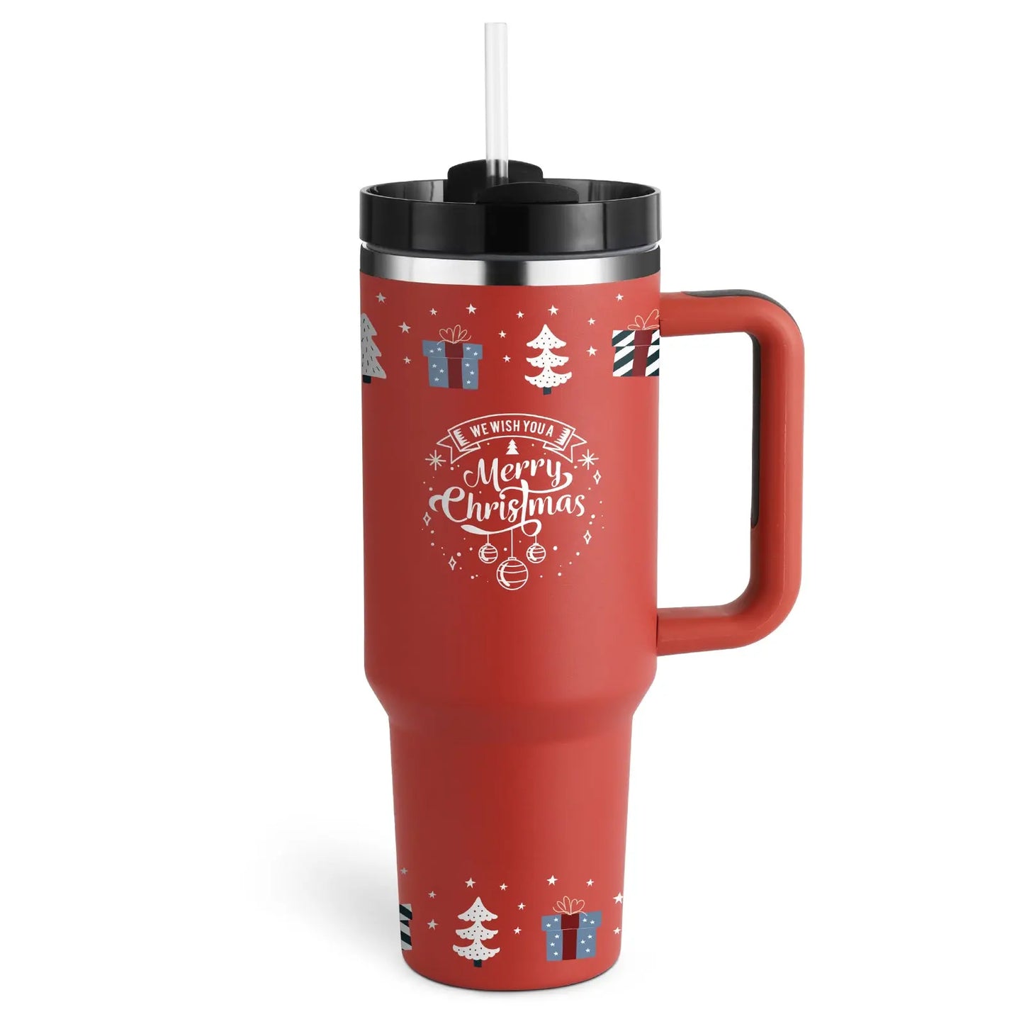 Stainless Steel Travel Mug - 40oz Insulated Tumbler with Lid & Straw - Glucklich Goods LLC