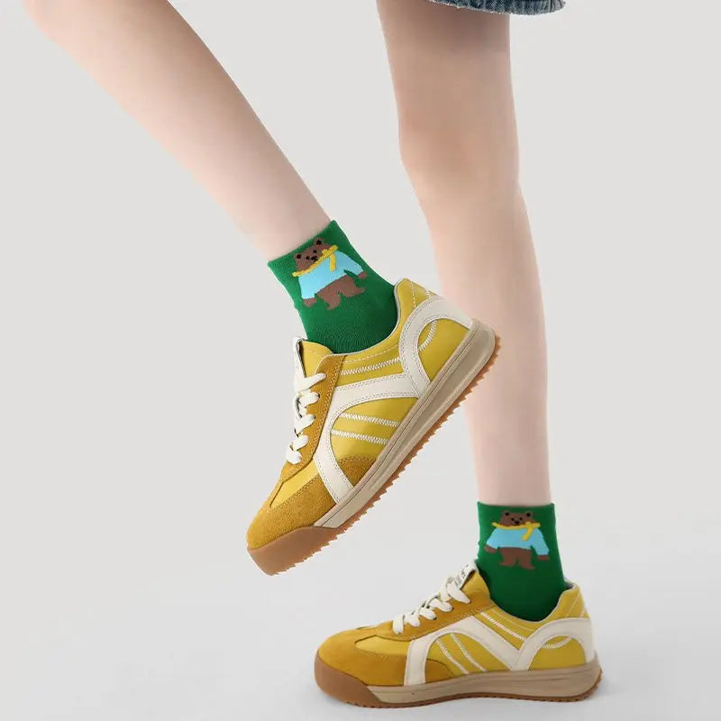 Renaissance Women's Short Socks 3 - Pair Set Spring Summer Cartoon Low - Cut Boat Socks Instagram - Worthy Cute Minimalist Versatile Style For Girls - Glucklich Goods LLC