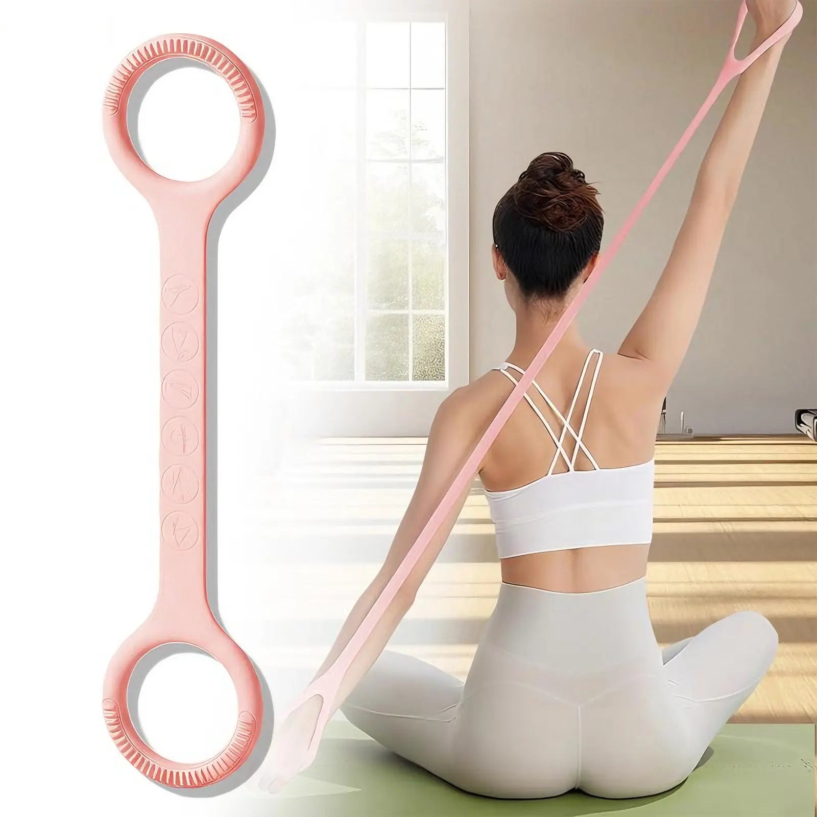 8-shaped Silicone Yoga Resistance Band - Elastic Fitness Rope - Glucklich Goods LLC