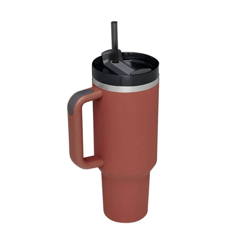 Stainless Steel Travel Mug - 40oz Insulated Tumbler with Lid & Straw - Glucklich Goods LLC