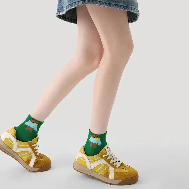 Renaissance Women's Short Socks 3 - Pair Set Spring Summer Cartoon Low - Cut Boat Socks Instagram - Worthy Cute Minimalist Versatile Style For Girls - Glucklich Goods LLC