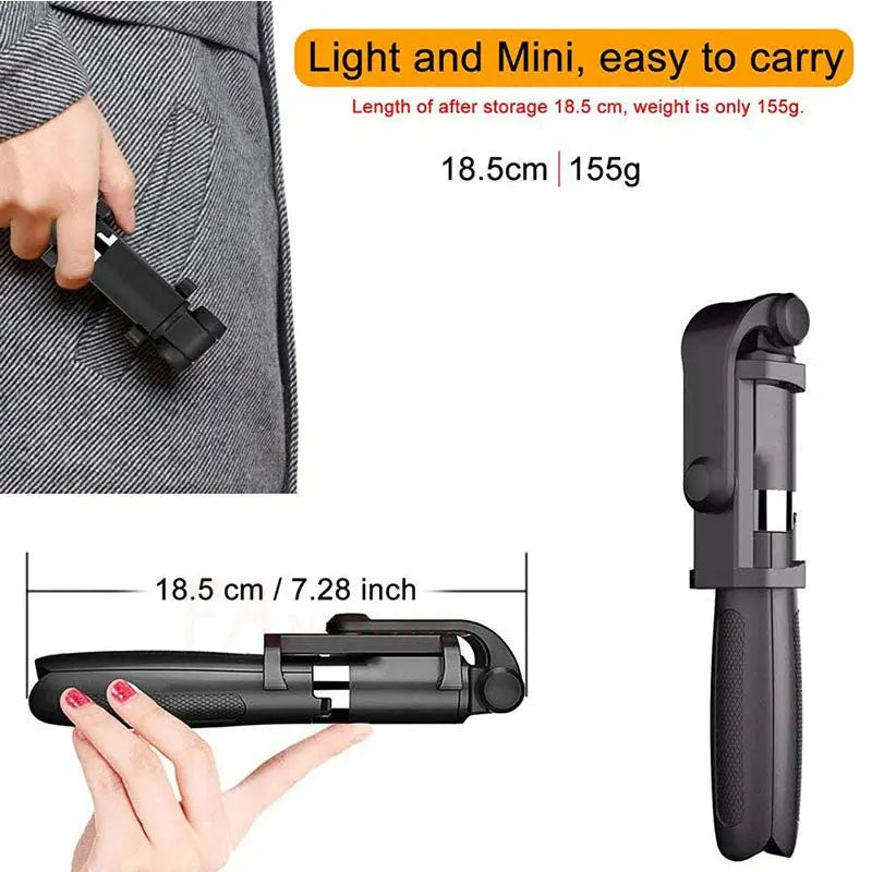 Compatible with Apple, Tripod Selfie Stick Mobile Universal Live Triangle Bracket One Bluetooth Selfie Artifact - Glucklich Goods LLC