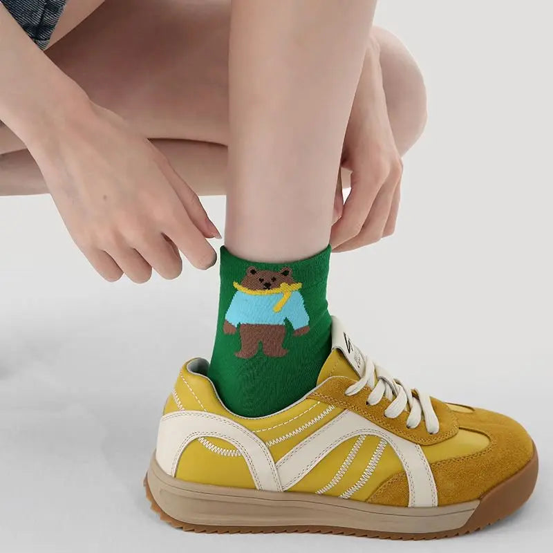 Renaissance Women's Short Socks 3 - Pair Set Spring Summer Cartoon Low - Cut Boat Socks Instagram - Worthy Cute Minimalist Versatile Style For Girls - Glucklich Goods LLC