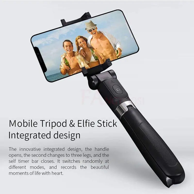 Compatible with Apple, Tripod Selfie Stick Mobile Universal Live Triangle Bracket One Bluetooth Selfie Artifact - Glucklich Goods LLC