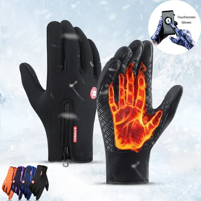 Waterproof Winter Sports Touch Screen Gloves With Fleece for Motorcycle Riding - Glucklich Goods LLC