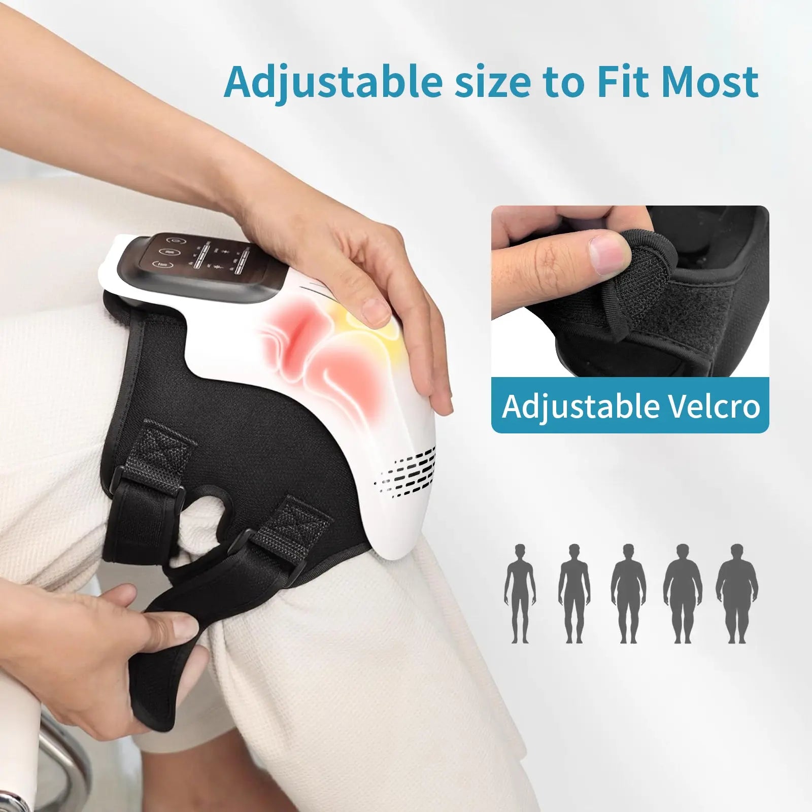Electric Knee Massager with Heat & Infrared Laser – Cordless Pain Relief & Vibration Therapy - Glucklich Goods LLC
