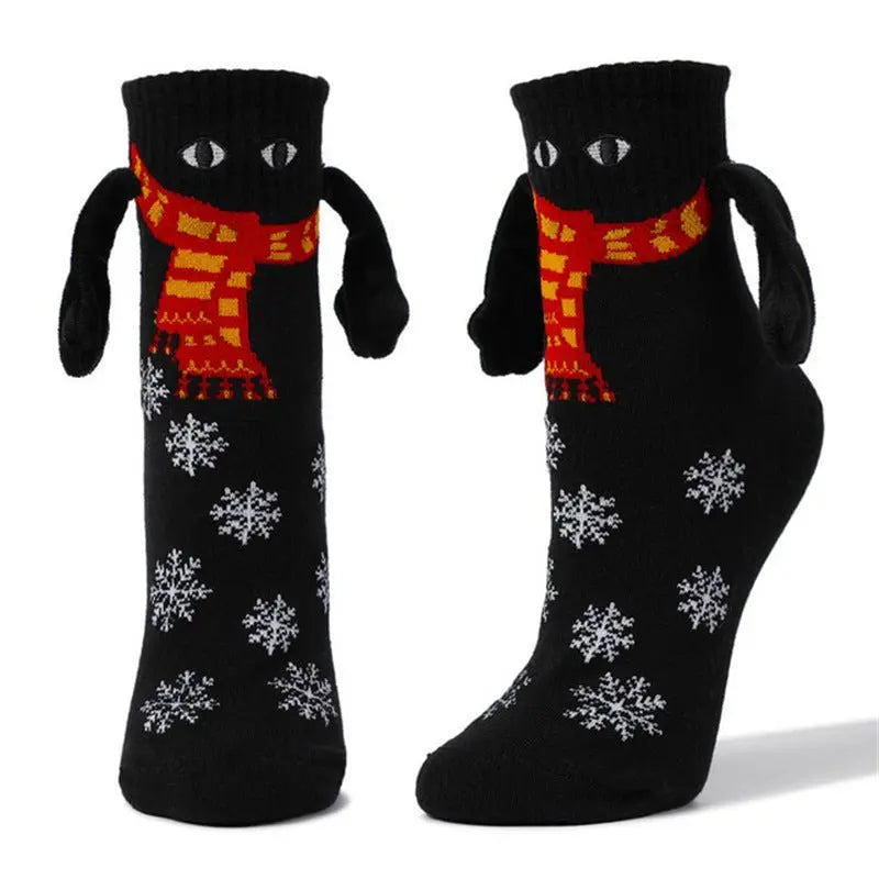 Couple Magnetic Handle Cute Hand Socks Christmas - Glucklich Goods LLC