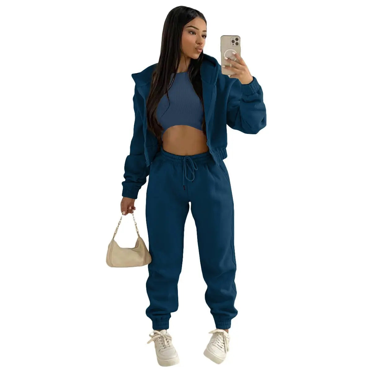 Plush Hoodie Hooded Sports And Leisure Set - Glucklich Goods LLC