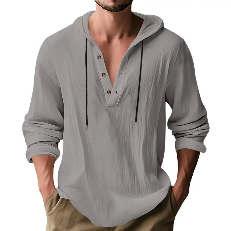 Hooded Casual Loose - fitting T-shirt Sweater For Men - Glucklich Goods LLC