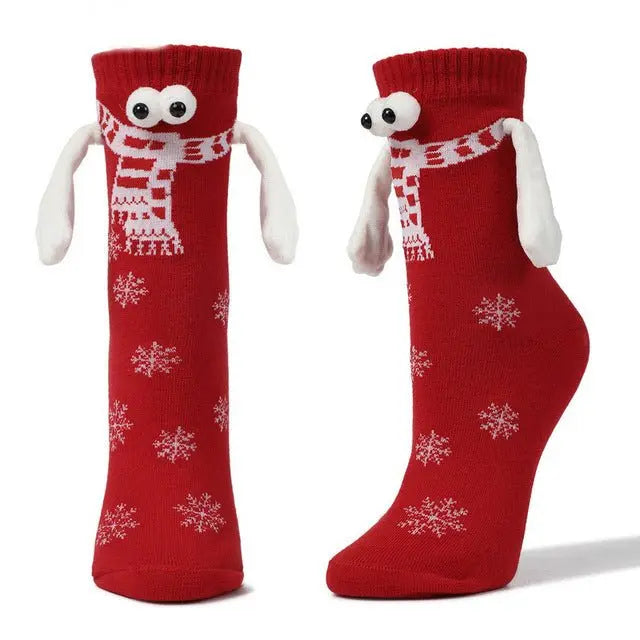 Couple Magnetic Handle Cute Hand Socks Christmas - Glucklich Goods LLC