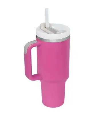 Stainless Steel Travel Mug - 40oz Insulated Tumbler with Lid & Straw - Glucklich Goods LLC
