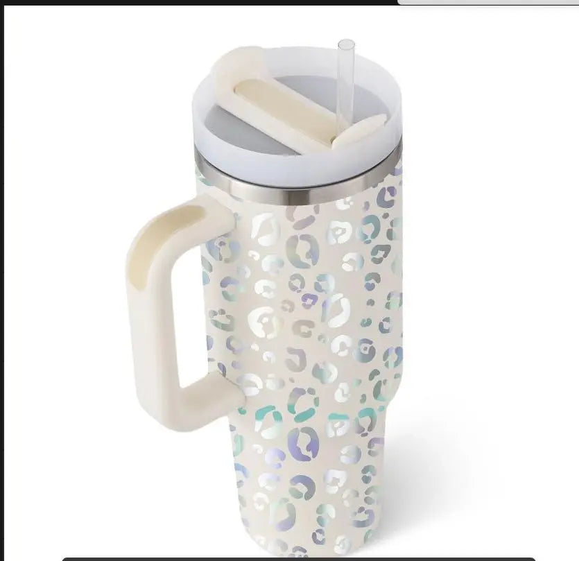 Stainless Steel Travel Mug - 40oz Insulated Tumbler with Lid & Straw - Glucklich Goods LLC