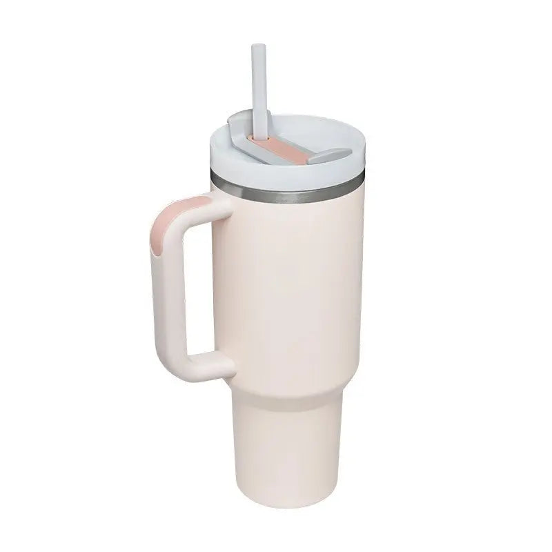 Stainless Steel Travel Mug - 40oz Insulated Tumbler with Lid & Straw - Glucklich Goods LLC