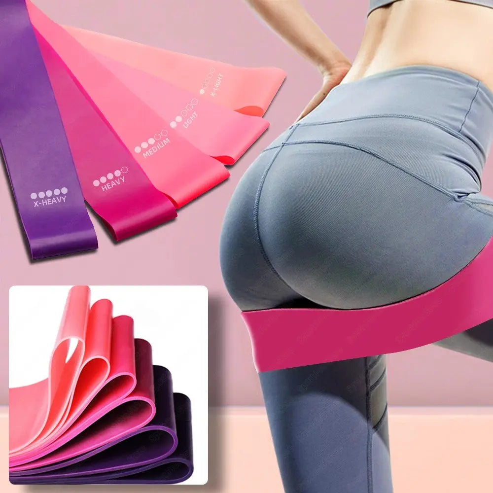 Booty Bands Set for Fitness Gym Workout - Resistance Bands Kit with Mini Yoga Exercise Elastic Loop Bands - Glucklich Goods LLC