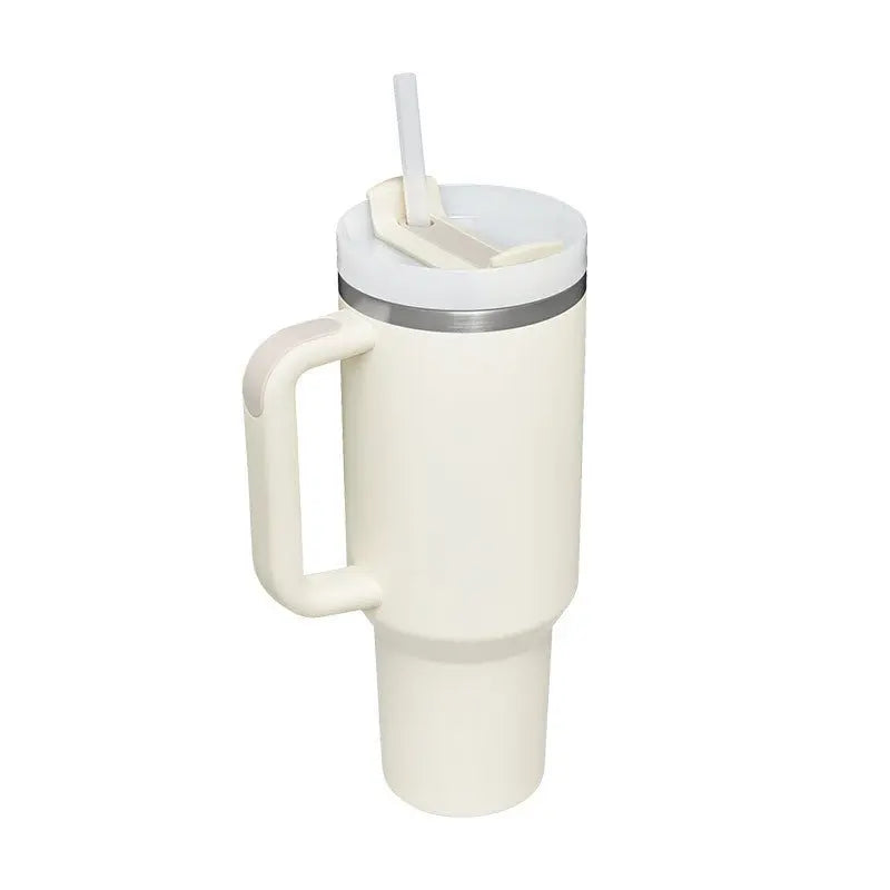 Stainless Steel Travel Mug - 40oz Insulated Tumbler with Lid & Straw - Glucklich Goods LLC