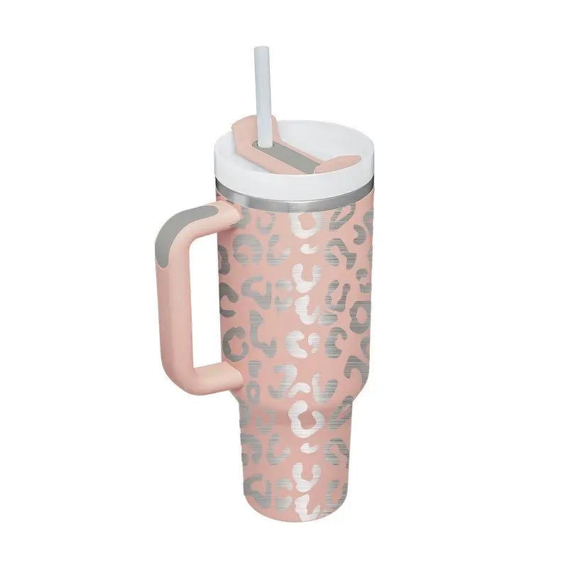 Stainless Steel Travel Mug - 40oz Insulated Tumbler with Lid & Straw - Glucklich Goods LLC