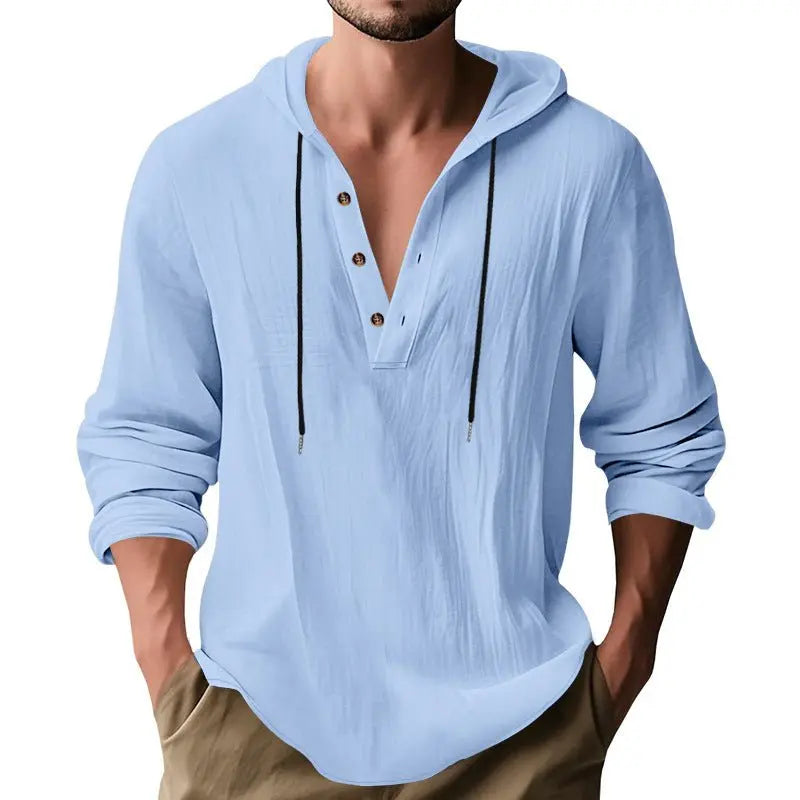 Hooded Casual Loose - fitting T-shirt Sweater For Men - Glucklich Goods LLC