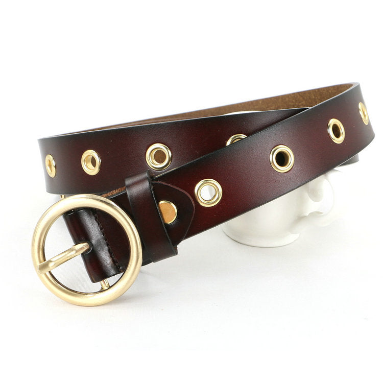 Classic Round Buckle No Hole Belt