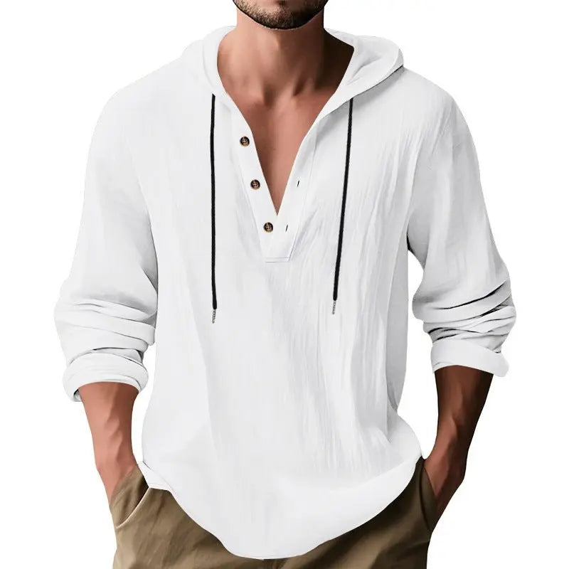 Hooded Casual Loose - fitting T-shirt Sweater For Men - Glucklich Goods LLC