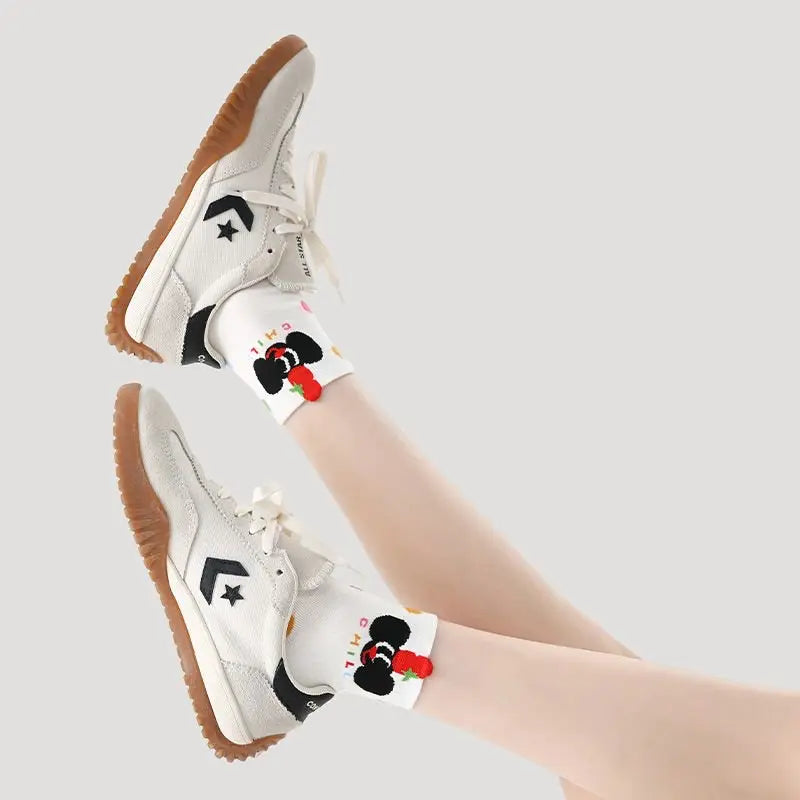 Renaissance Women's Short Socks 3 - Pair Set Spring Summer Cartoon Low - Cut Boat Socks Instagram - Worthy Cute Minimalist Versatile Style For Girls - Glucklich Goods LLC