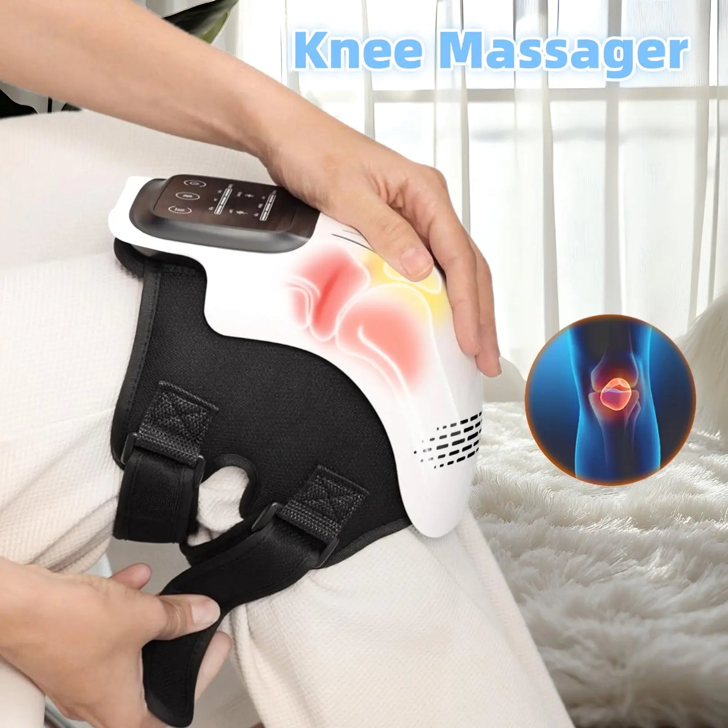Electric Knee Massager with Heat & Infrared Laser – Cordless Pain Relief & Vibration Therapy - Glucklich Goods LLC