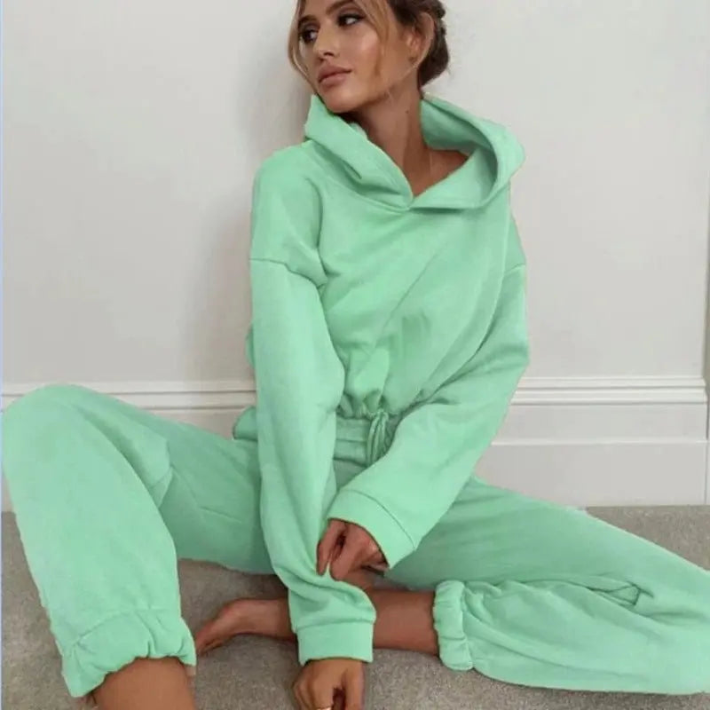 Jogging Suits For Women 2 Piece Sweatsuits Tracksuits Sexy Long Sleeve HoodieCasual Fitness Sportswear - Glucklich Goods LLC