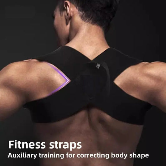 Fitness Heavy Shoulder Straps, Adjustable Fitness Posture Corrector Training Straps, Back Straightener Posture Corrector For Men Weight Training, Press Lifts, Chest Straight, Bench Presses - Glucklich Goods LLC