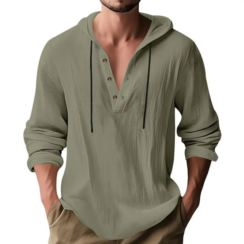 Hooded Casual Loose - fitting T-shirt Sweater For Men - Glucklich Goods LLC