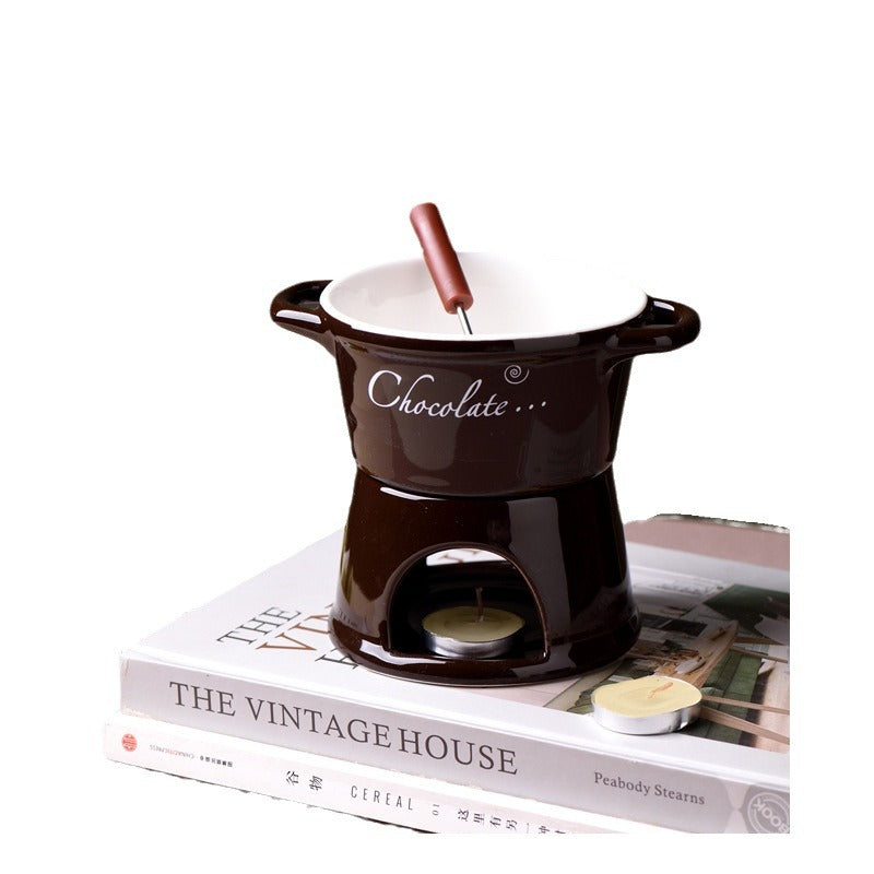 Creative Binaural Chocolate Melting Furnace Cheese Heated Hot Pot Cup