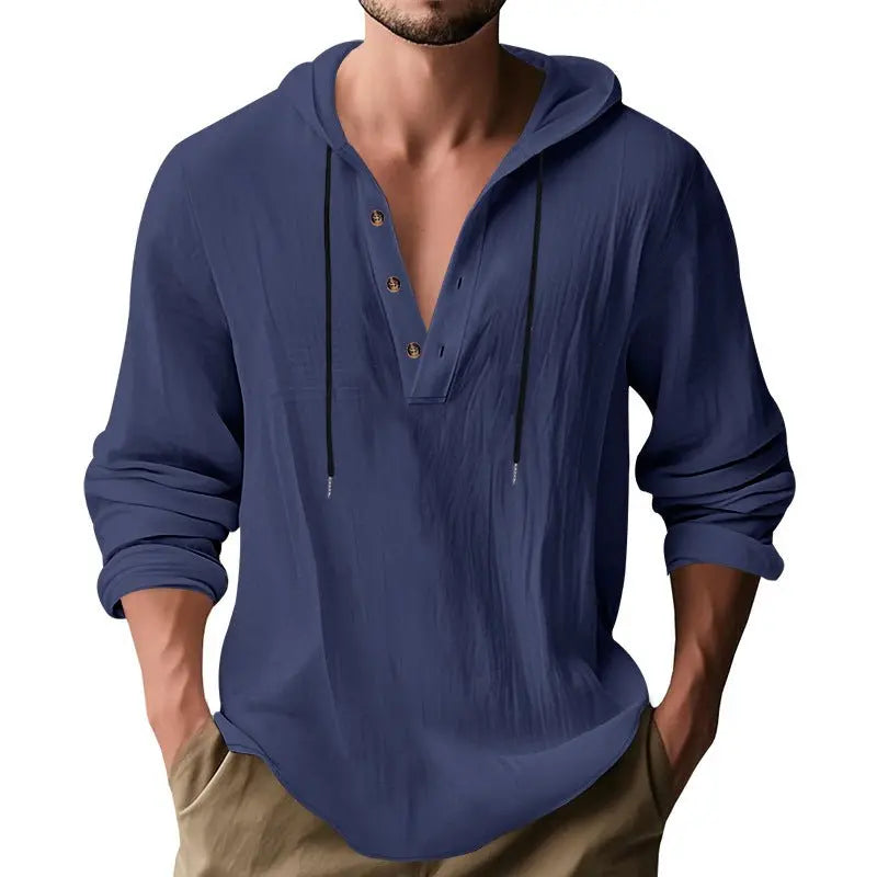 Hooded Casual Loose - fitting T-shirt Sweater For Men - Glucklich Goods LLC