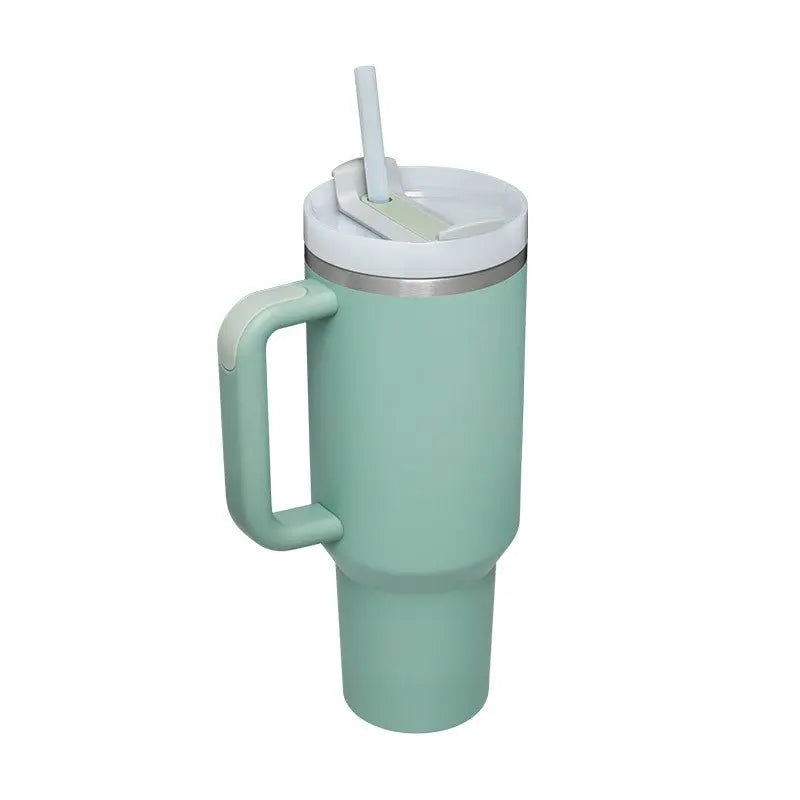 Stainless Steel Travel Mug - 40oz Insulated Tumbler with Lid & Straw - Glucklich Goods LLC