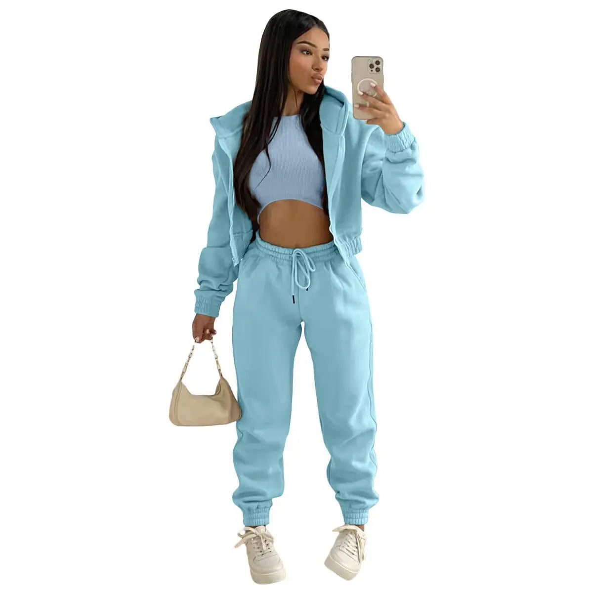 Plush Hoodie Hooded Sports And Leisure Set - Glucklich Goods LLC