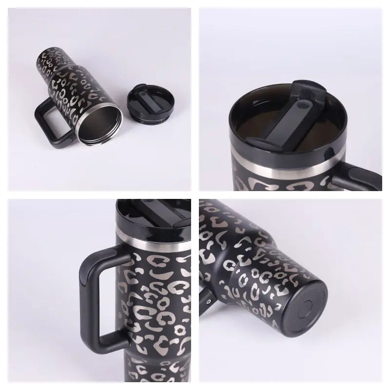 Stainless Steel Travel Mug - 40oz Insulated Tumbler with Lid & Straw - Glucklich Goods LLC