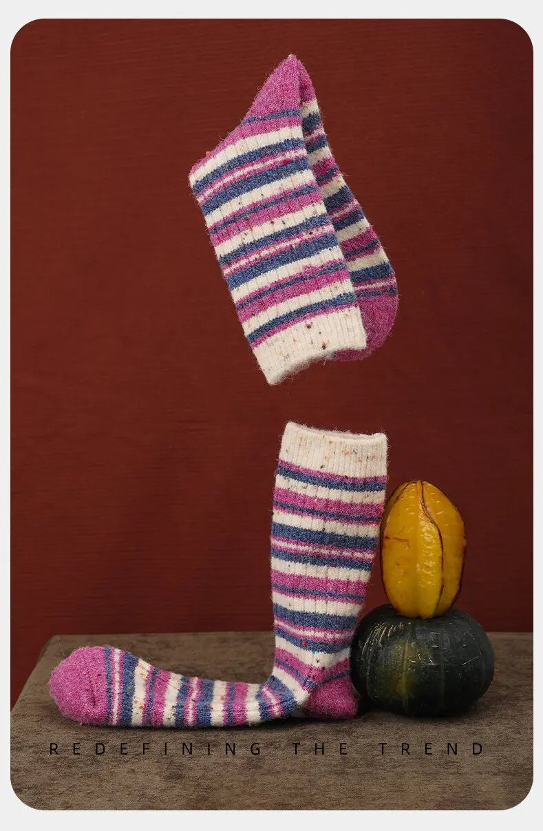Renaissance Original Women's Mid - Calf Thermal Socks Fall And Winter Bone - Free Padded Minimalist Instagram - Style Socks For Women Set Of 2 Pairs - Glucklich Goods LLC