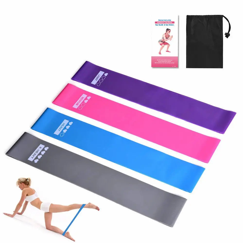 Booty Bands Set for Fitness Gym Workout - Resistance Bands Kit with Mini Yoga Exercise Elastic Loop Bands - Glucklich Goods LLC