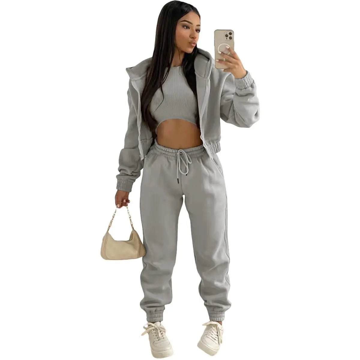 Plush Hoodie Hooded Sports And Leisure Set - Glucklich Goods LLC