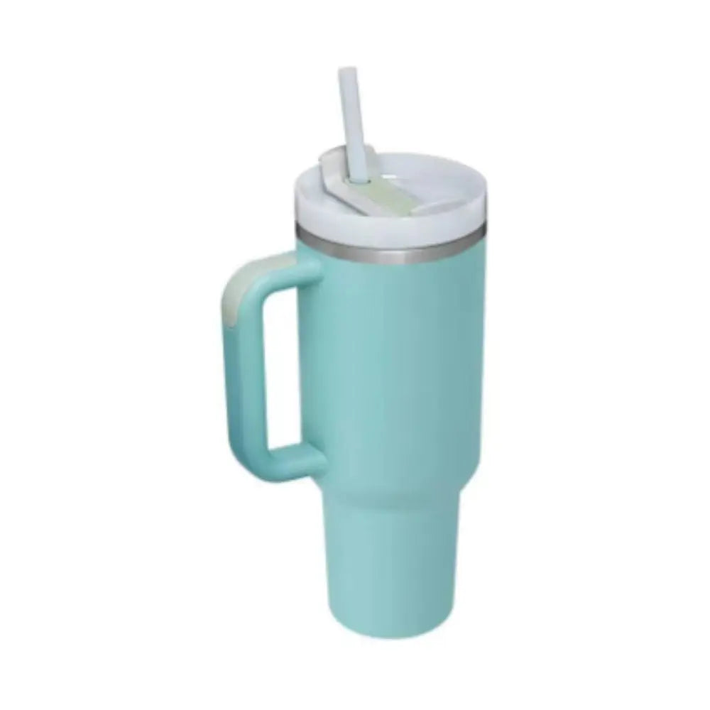 Stainless Steel Travel Mug - 40oz Insulated Tumbler with Lid & Straw - Glucklich Goods LLC