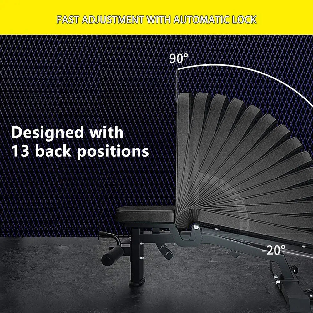 Adjustable Strength Training Bench Press Home Full Body Workout Foldable Weight Benches Gym Multi - functional Fitness Dumbbell Chair - Glucklich Goods LLC